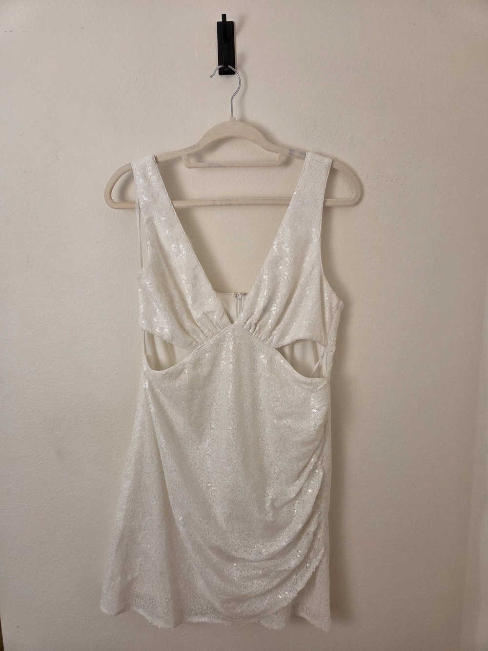 Lulus Don't Lose Your Shine White Sequin Cutout Bodycon Mini Dress - Size XL